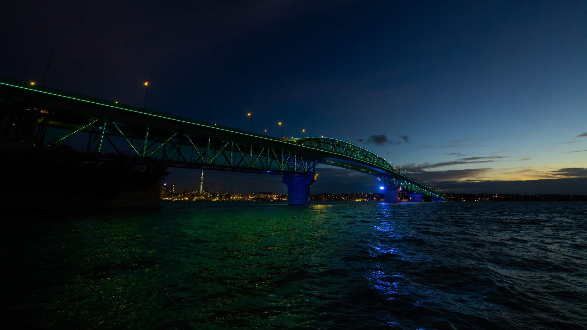 Auckland Harbour Bridge Light Show for Lunar New Year 2024