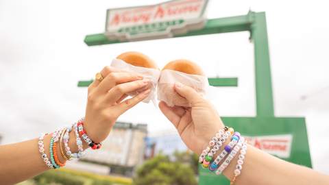 Krispy Kreme doughnuts and friendship bracelets