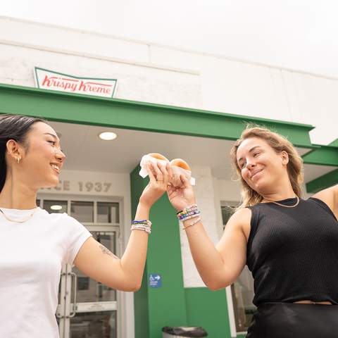 Krispy Kreme doughnuts and friendship bracelets