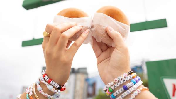 Krispy Kreme doughnuts and friendship bracelets