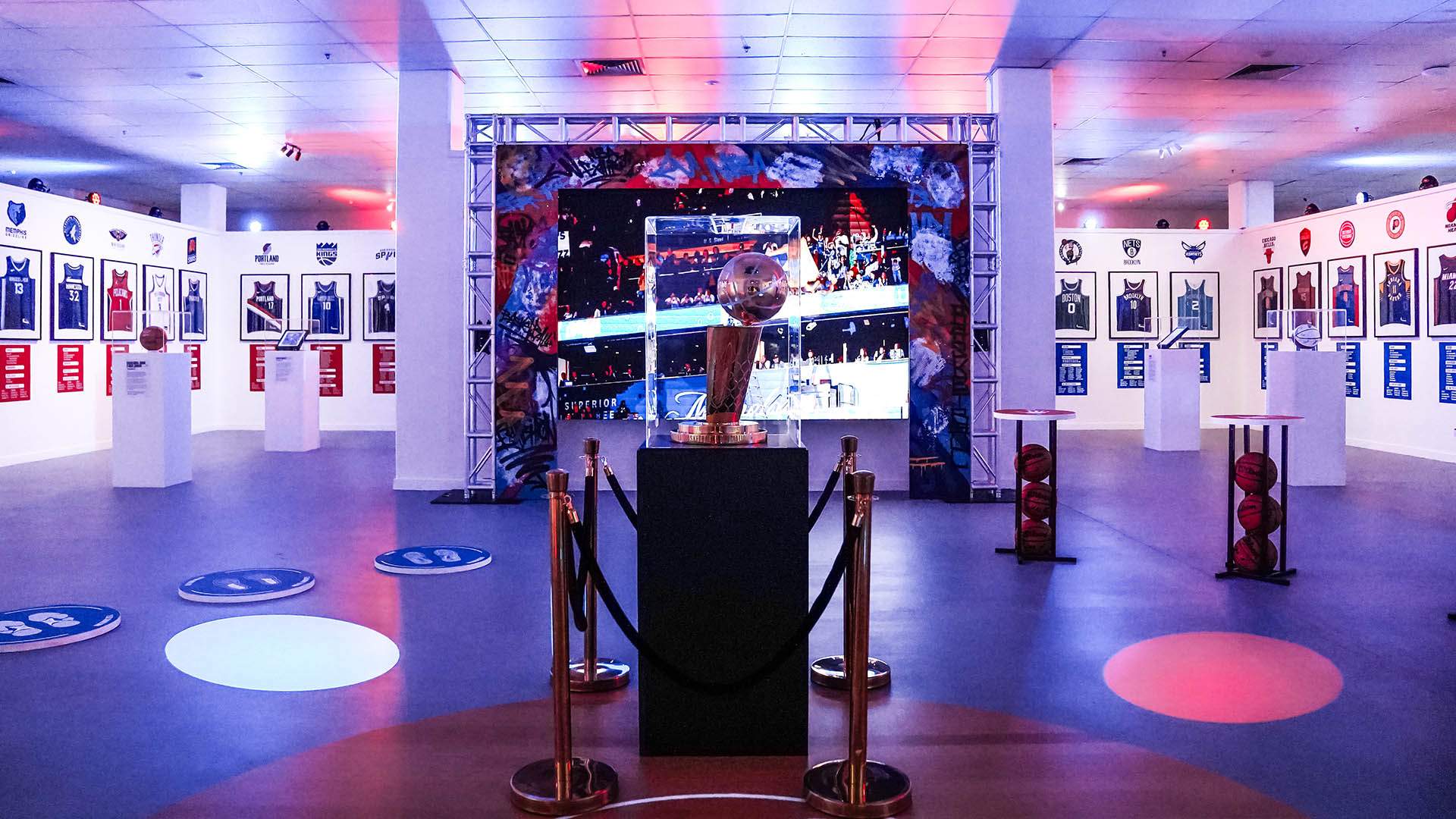 A Massive Interactive NBA Exhibition That Bounces Through Basketball