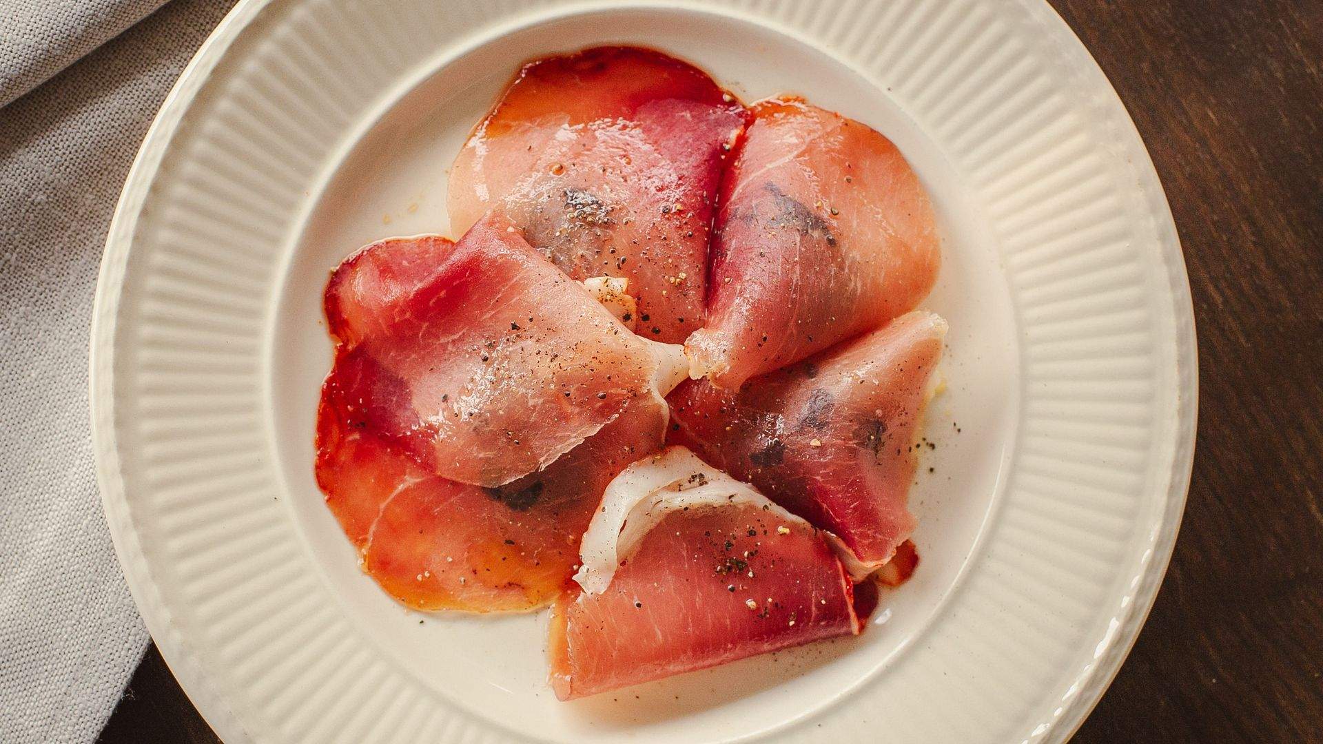 Pancetta arrotolata paired with earl grey-soaked prunes from BABS.