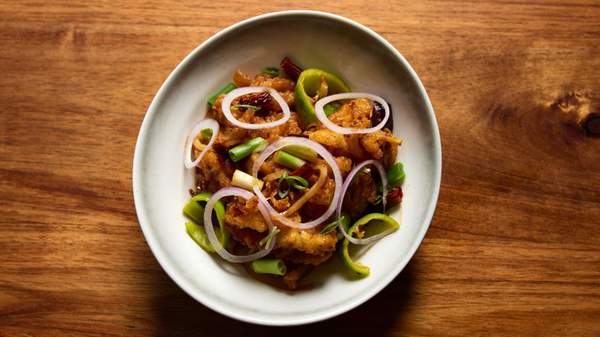 Seafood dish inspired by Australia from Pont Dining Room at Intercontinental Sydney. 