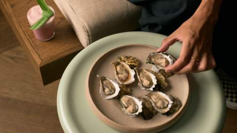 Oysters from the public garden bar at the revamped White Horse pub.