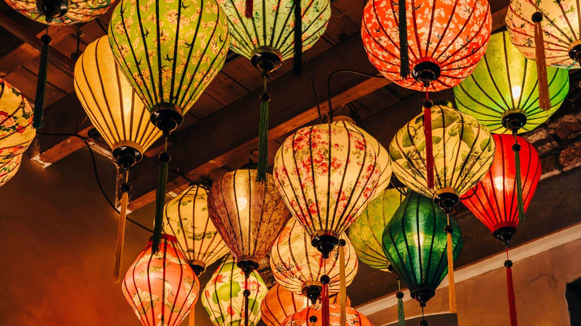 Silk lanterns from Vinabar on Kent Street's interiors.