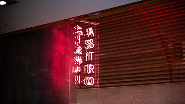 Neon logo at Astro in Barangaroo.