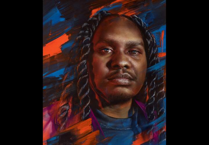 Background image for Matt Adnate's Portrait of Baker Boy Just Won the Archibald Packing Room Prize Among 2024's Finalists