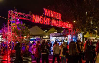 Background image for You'll Find Flame-Cooked Eats, Hot Toddies, Live Gigs and a Silent Disco at QVM's 2024 Winter Night Market