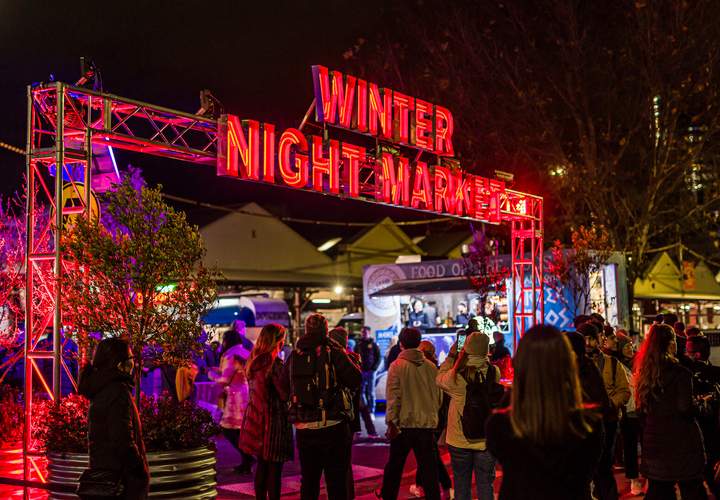 Background image for You'll Find Flame-Cooked Eats, Hot Toddies, Live Gigs and a Silent Disco at QVM's 2024 Winter Night Market