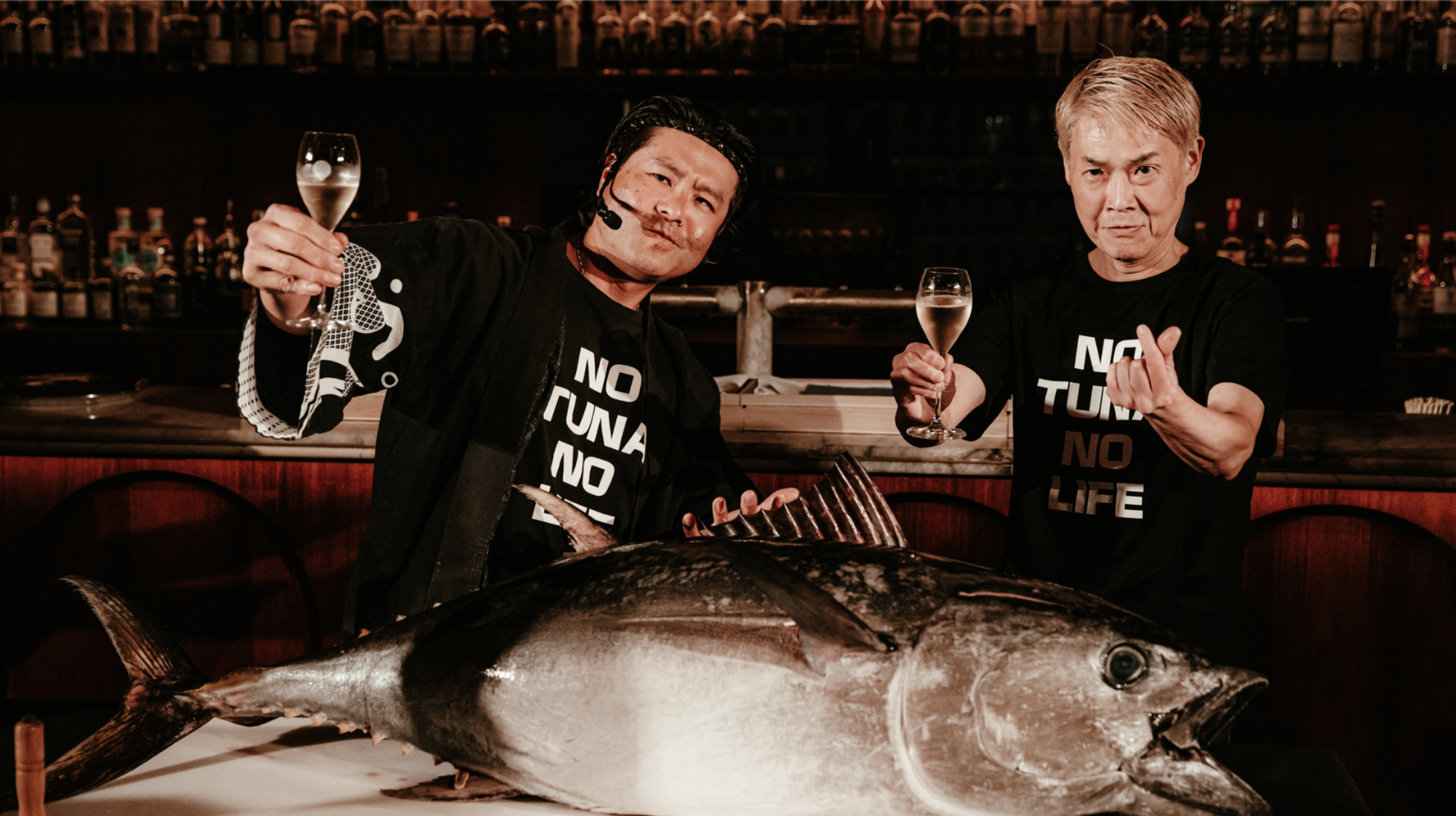 Chef Toshihiko Oe (Sushi Oe) and Narito Ishii (Sydney Fish Markets) pictured for Wet, Cold & Delicious. 
