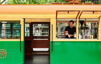 Background image for Now Open: William Angliss Students Are Slinging $3.50 Coffees From a Vintage Tram in the CBD