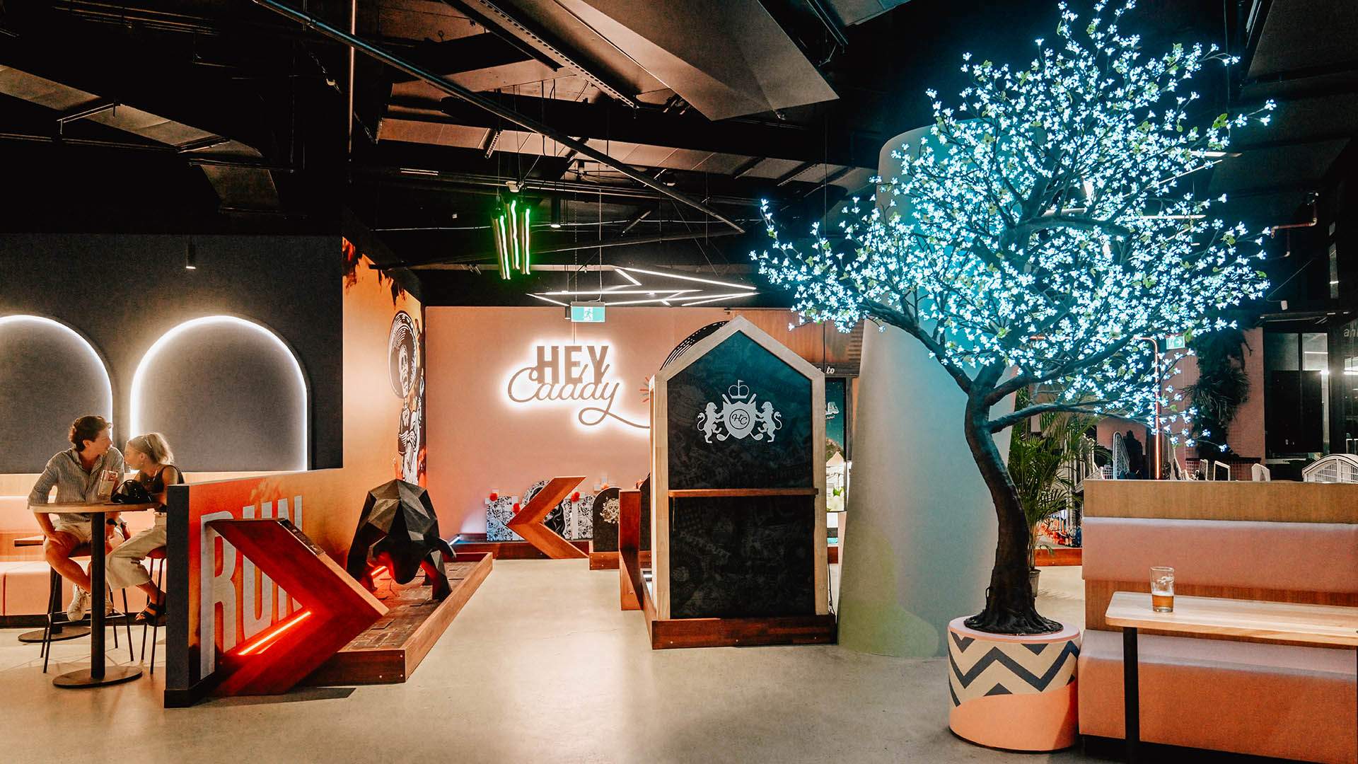 Now Open: Hey Caddy and X-Golf's South Bank Venue Boasts a 12-Hole Indoor Mini-Golf Course, Golf Simulator and Bar