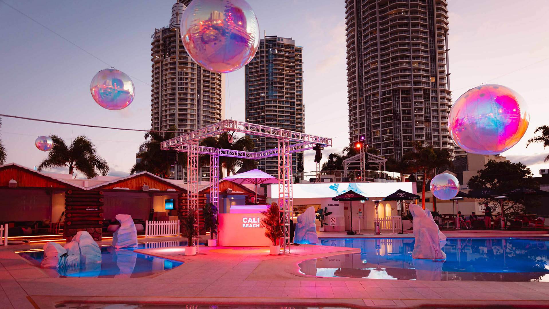 Now Open: Surfers Paradise's Rooftop Beach Club Has Transformed Into a Wintry Inflatable Nightclub Until Spring