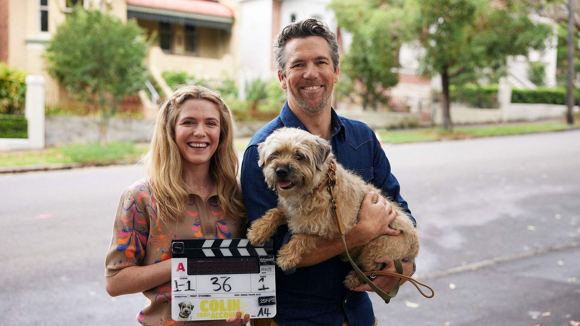 Starting a Rom-Com Sitcom with a Nipple Flash and a Dog on Wheels: Harriet Dyer and Patrick Brammall Talk 'Colin From Accounts'