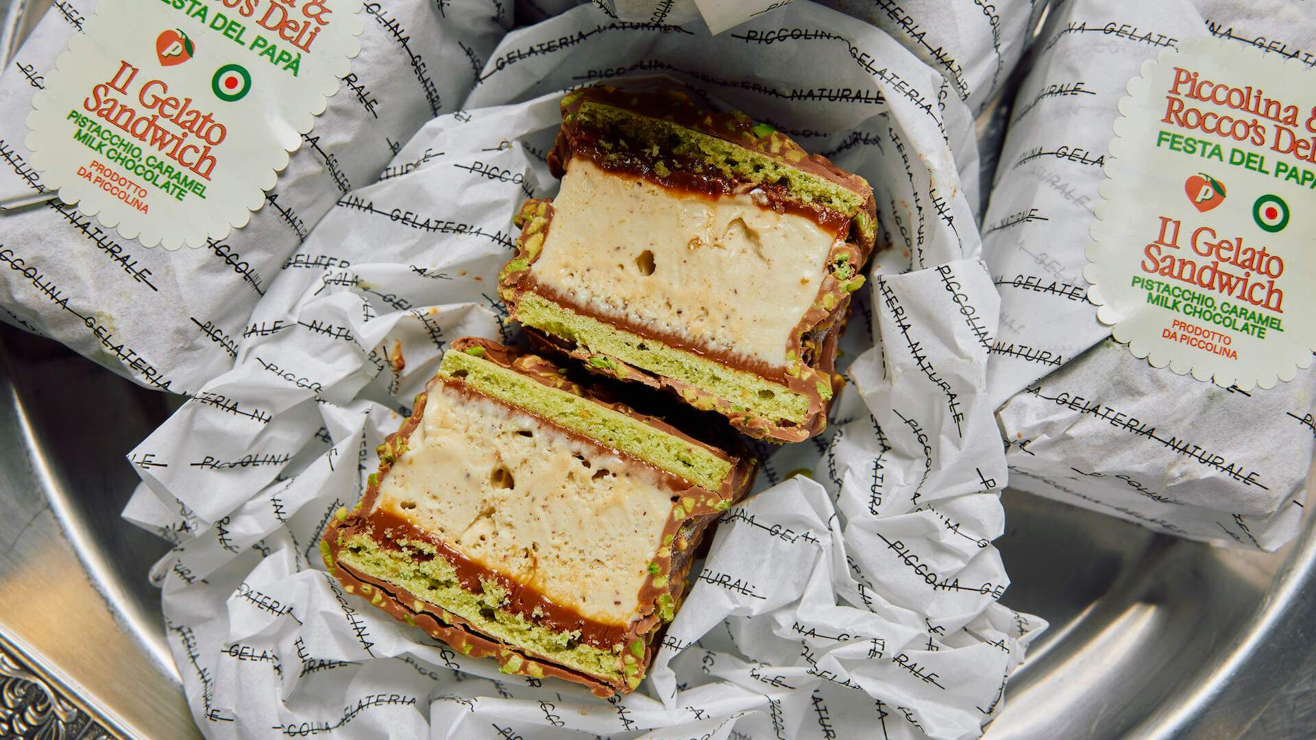 Piccolina x Rocco's Deli Pistacchio Gelato Sandwich