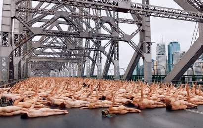 Background image for Brisbane's Story Bridge Swapped Traffic for Naked Bodies for Spencer Tunick's Latest Nude Photography Installation