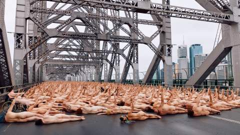 Brisbane's Story Bridge Swapped Traffic for Naked Bodies for Spencer Tunick's Latest Nude Photography Installation