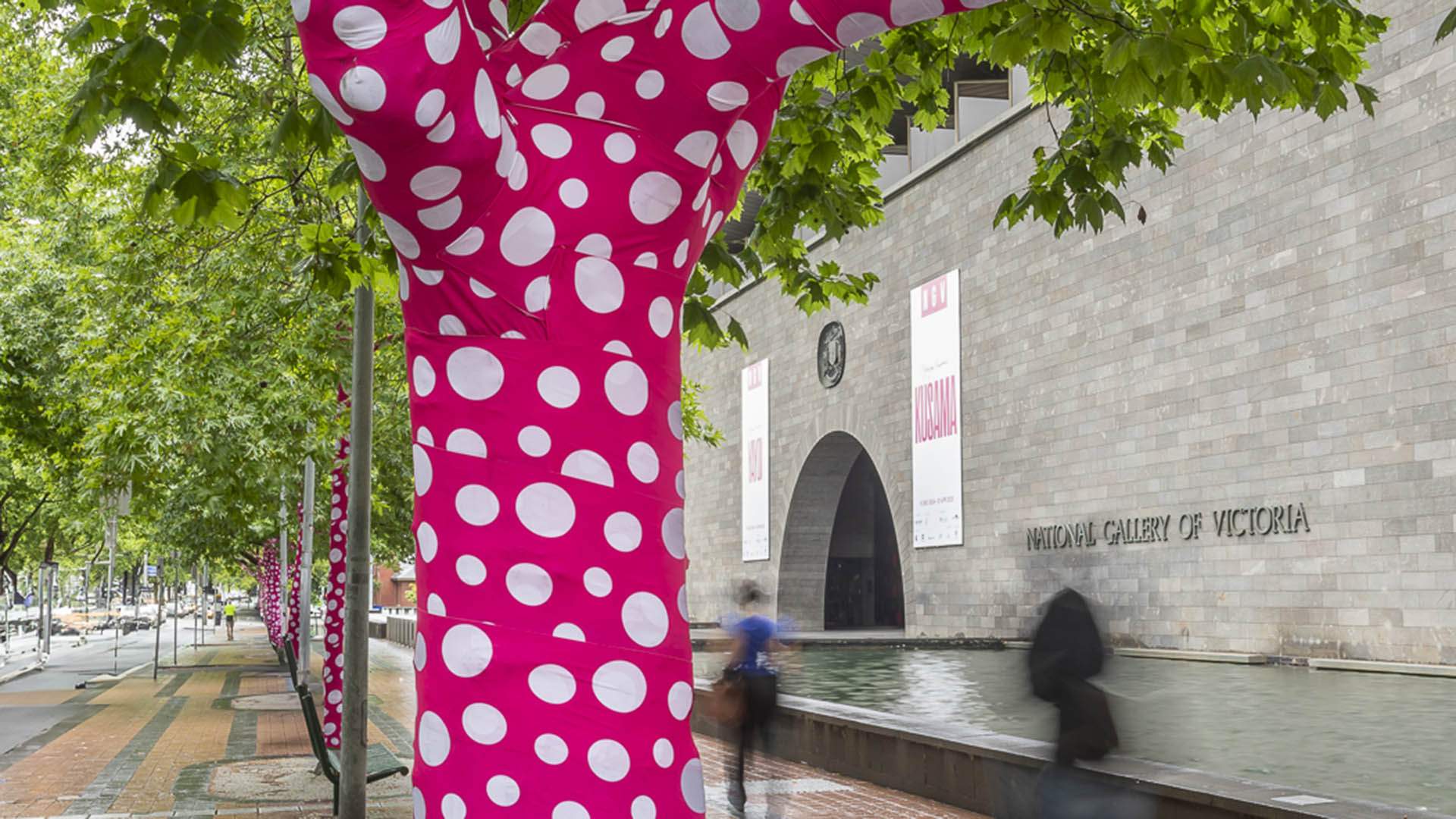 Yayoi Kusama Is Turning 60-Plus Melbourne Trees Into Her Latest Polka Dot-Covered (and Bright Pink) Artwork