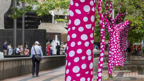 Yayoi Kusama Is Turning 60-Plus Melbourne Trees Into Her Latest Polka Dot-Covered (and Bright Pink) Artwork