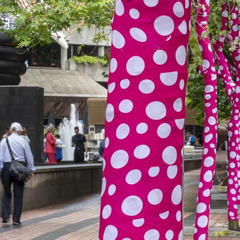 Yayoi Kusama Is Turning 60-Plus Melbourne Trees Into Her Latest Polka Dot-Covered (and Bright Pink) Artwork