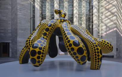 Background image for Yayoi Kusama's Five-Metre-Tall (and Dot-Covered) 'Dancing Pumpkin' Sculpture Is Now on Display in Australia