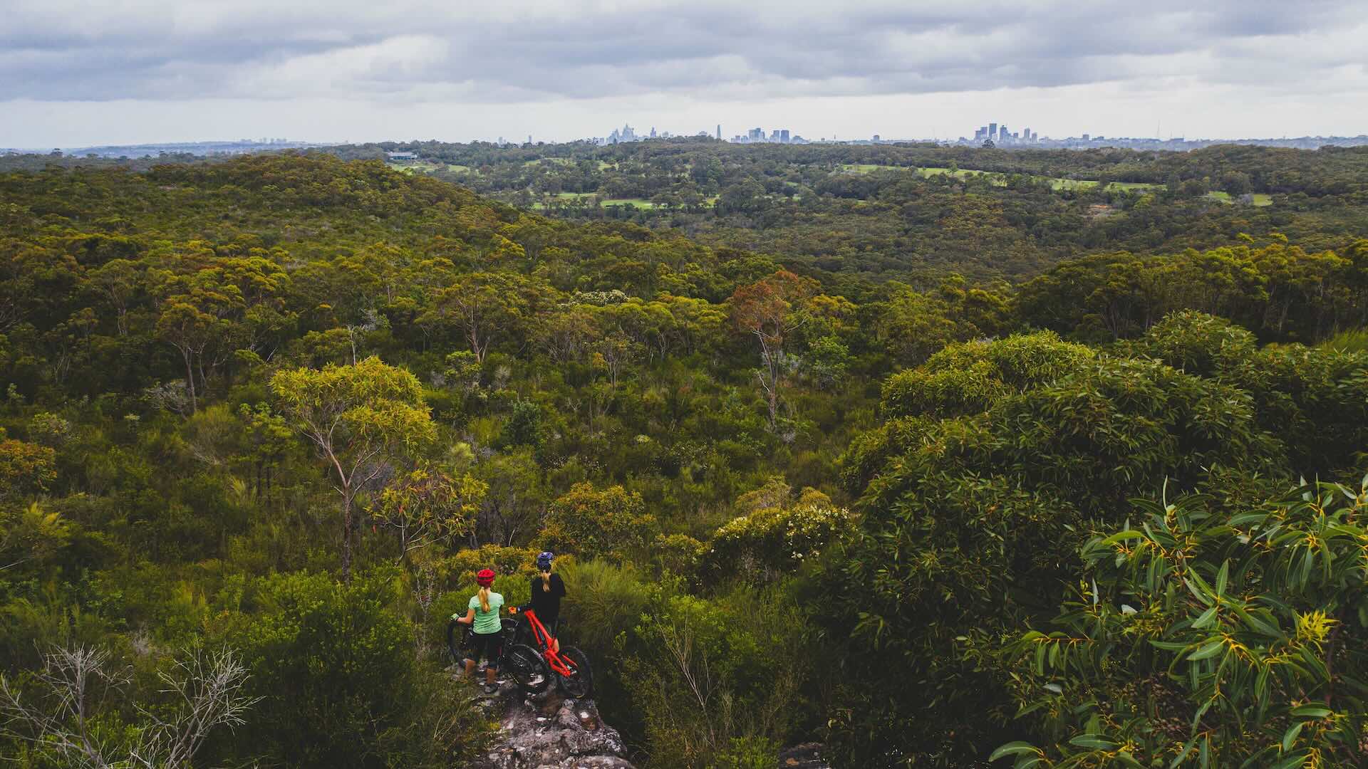 Women enjoying a day on the bike track at Manly Dam, Manly Vale.