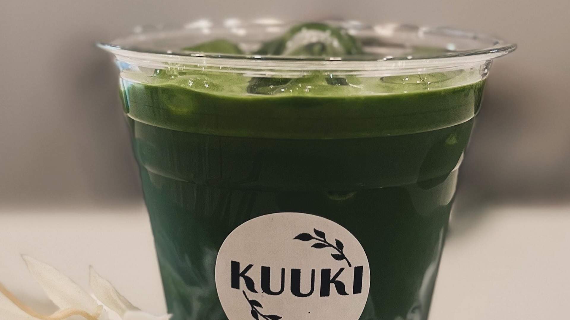 Closeup of a matcha