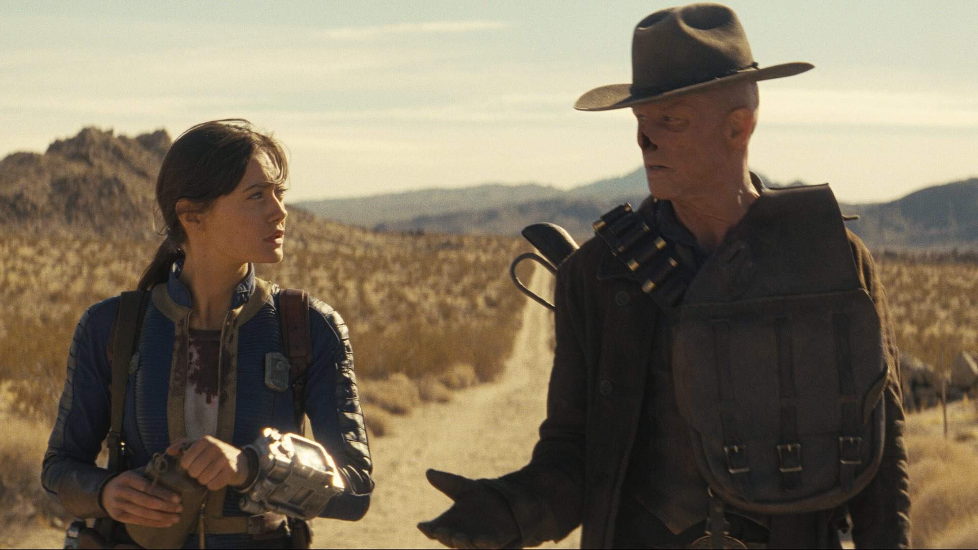 Ella Purnell, Walton Goggins in FALLOUT SEASON 2 Photo Credit: Courtesy of Prime