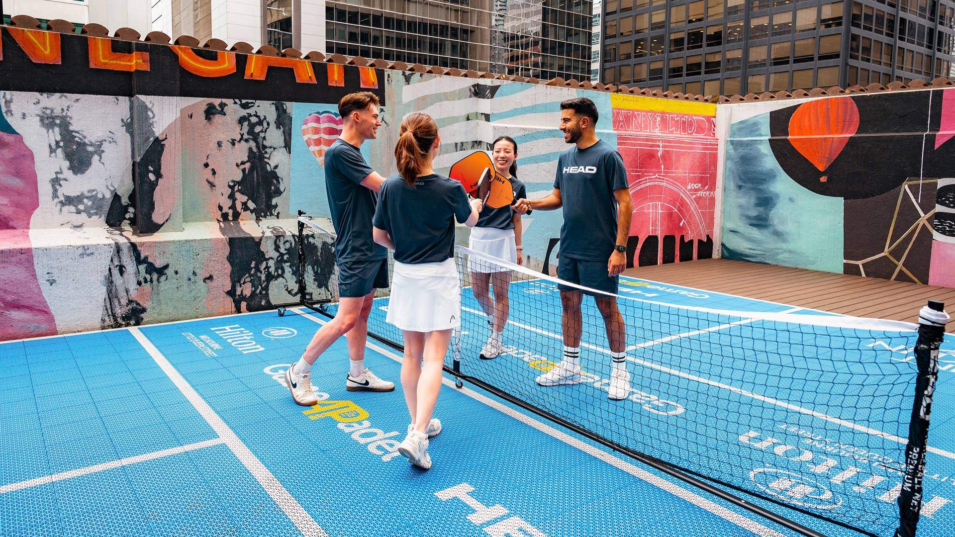 Rooftop Pickleball at Hilton Melbourne Little Queen Street