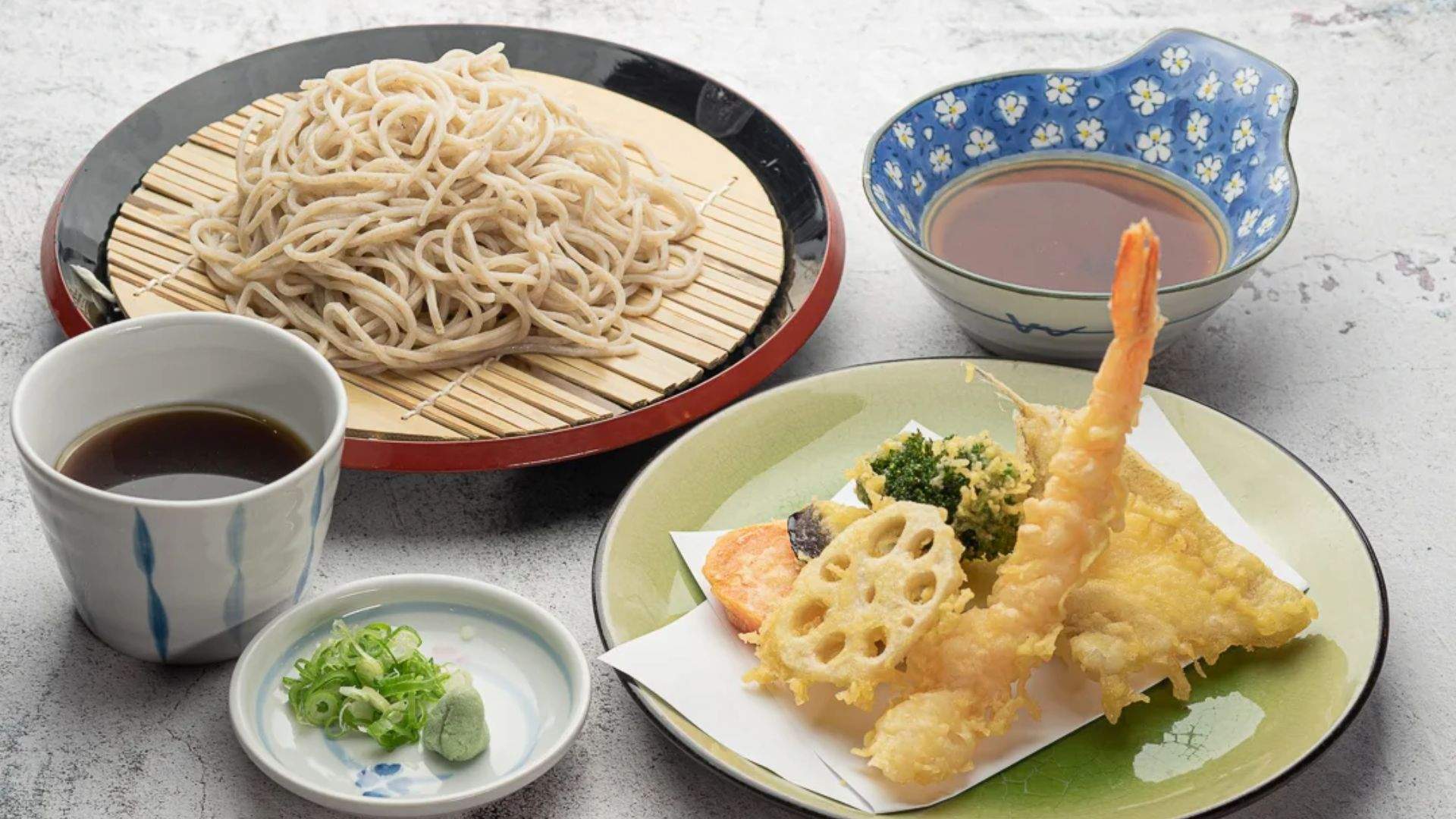 Tempura and chilled soba noodles, Shimbashi