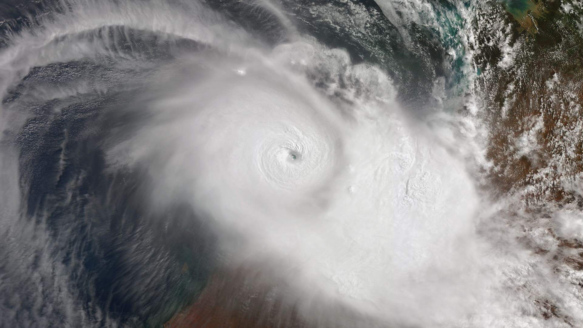 PORT HEDLAND, AUSTRALIA - 13 FEBRUARY 2025: Satellite view of Tropical Cyclone Zelia, a powerful Category 5 cyclone impacting the coast of Western Australia near Port Hedland, disrupting major iron ore exports. Imaged 13 February 2025. (Photo by Orbital Horizon/Copernicus Sentinel Data 2025)