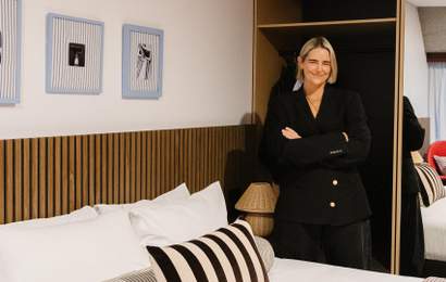 Background image for Reimagined Through Thrifted Finds and Upcycled Details, This Sydney Hotel Room Skips the Showroom Look for Secondhand Style