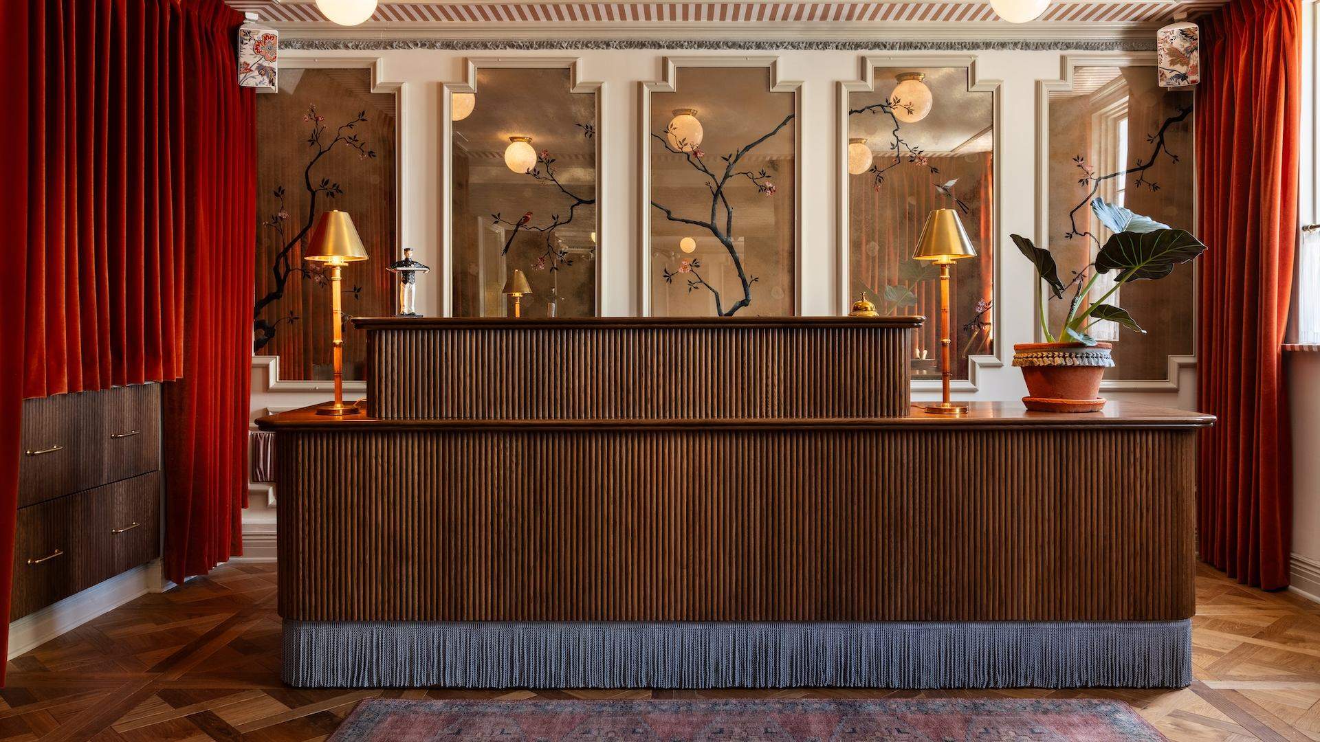 The reception desk at The Hôtel Lili, Beverly Hills
