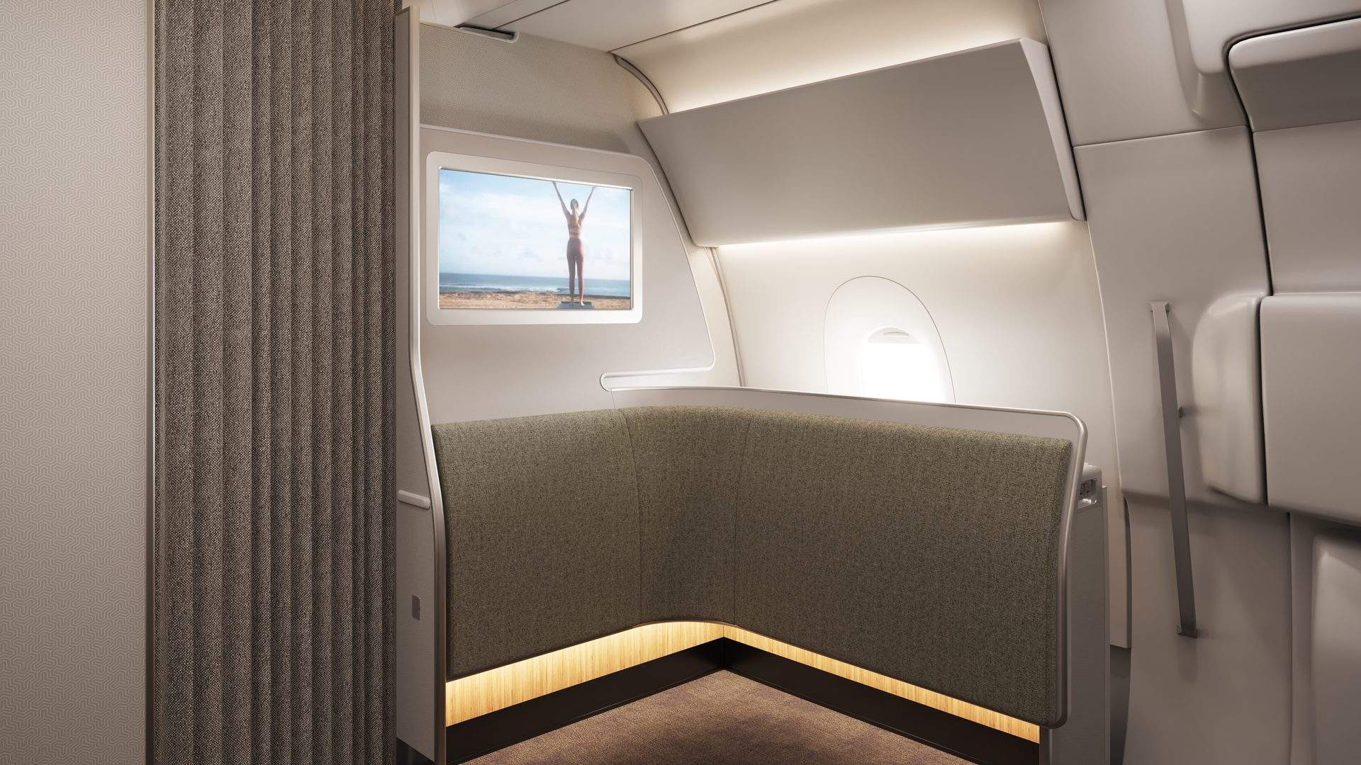 Render of the Wellbeing Zone on the Qantas A350-1000ULR