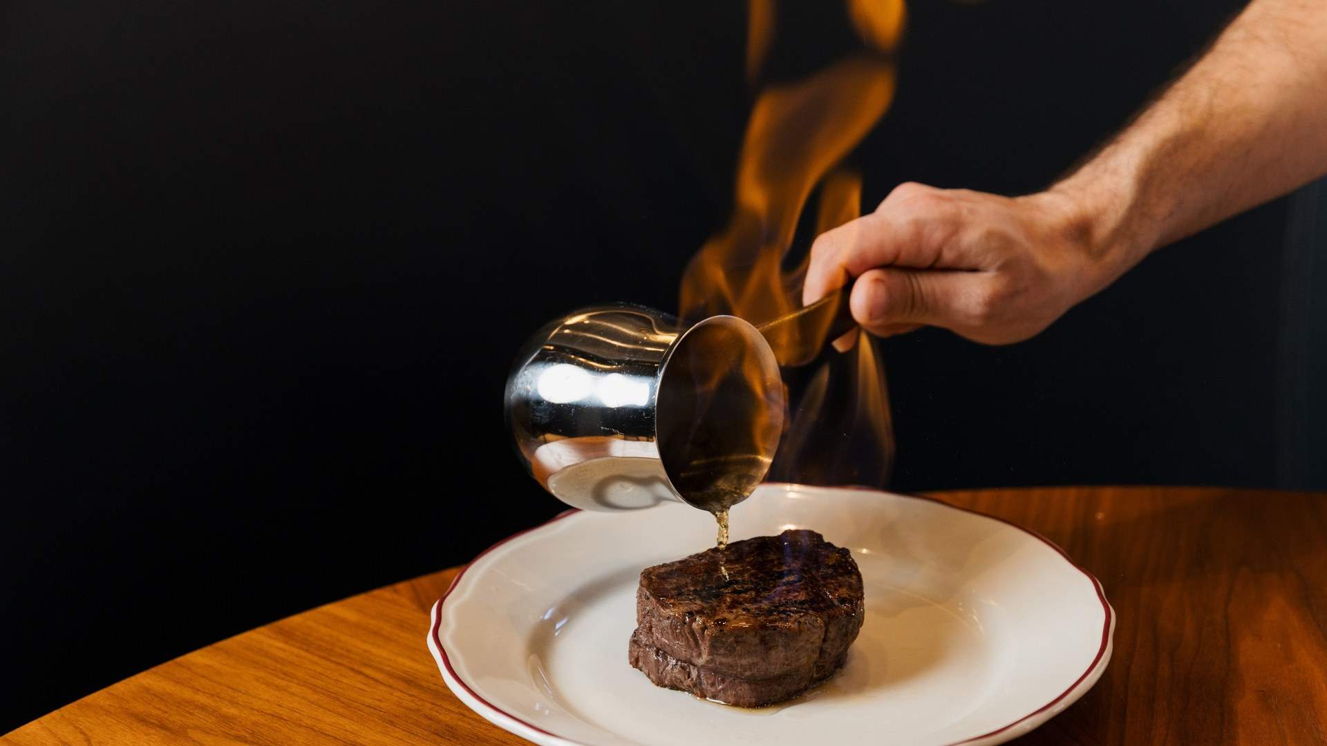 Cognac-flambéed filet mignon at Belasco