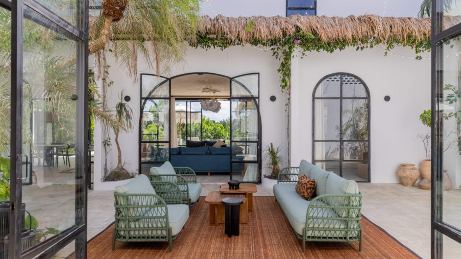 Courtyard and living area at Bi Design House, Canggu