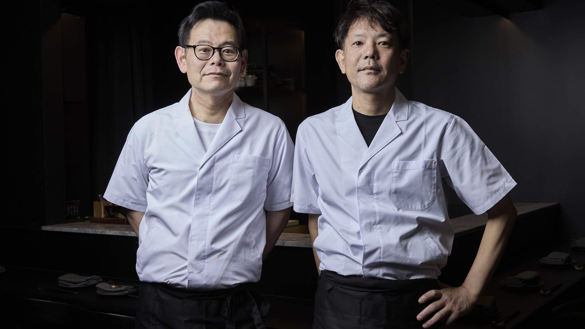 Chefs Shiro Fukushima and Takuro Abe at ÉN Melbourne