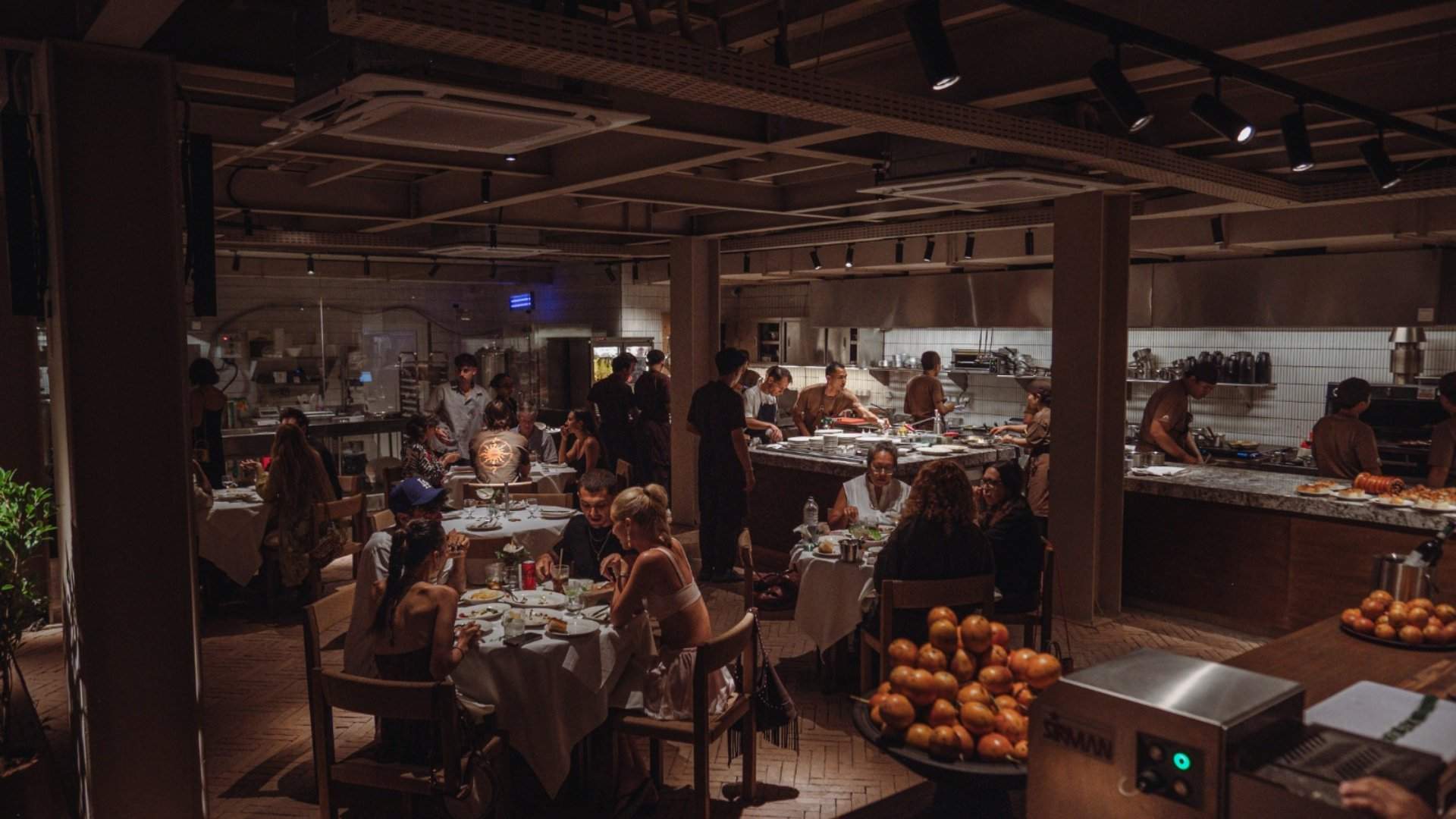 The open theatrical kitchen at My Dear Clara, Uluwatu