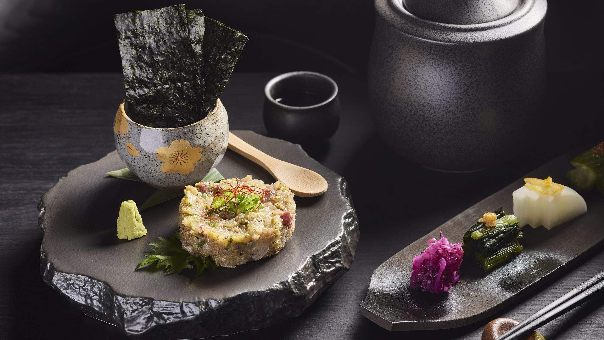 Namerou fishermen's tartare with nori at ÉN Melbourne