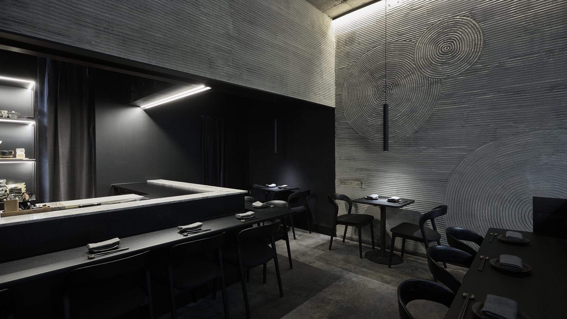 Upstairs dining room at ÉN kappo restaurant Melbourne